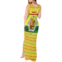 Senegal Christmas Tank Maxi Dress with Yellow-Green-Red Design, Baobab Tree, and National Coat of Arms Motif - Wonder Print Shop