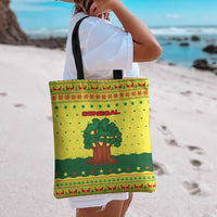 Senegal Christmas Tote Bag with Yellow-Green-Red Design, Baobab Tree, and National Coat of Arms Motif - Wonder Print Shop