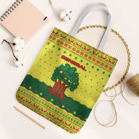 Senegal Christmas Tote Bag with Yellow-Green-Red Design, Baobab Tree, and National Coat of Arms Motif - Wonder Print Shop