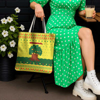 Senegal Christmas Tote Bag with Yellow-Green-Red Design, Baobab Tree, and National Coat of Arms Motif - Wonder Print Shop
