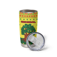 Senegal Christmas Tumbler Cup with Yellow-Green-Red Design, Baobab Tree, and National Coat of Arms Motif - Wonder Print Shop