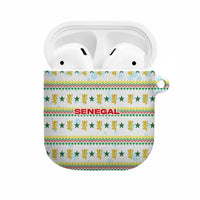Senegal Christmas AirPods Case with White-Green-Yellow Design, Golden Lion, and Festive Stars Motif - Wonder Print Shop