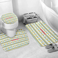 Senegal Christmas Bathroom Set with White-Green-Yellow Design, Golden Lion, and Festive Stars Motif - Wonder Print Shop