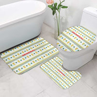 Senegal Christmas Bathroom Set with White-Green-Yellow Design, Golden Lion, and Festive Stars Motif - Wonder Print Shop