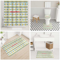 Senegal Christmas Bathroom Set with White-Green-Yellow Design, Golden Lion, and Festive Stars Motif - Wonder Print Shop