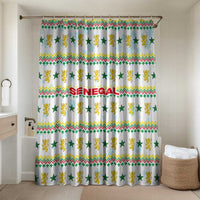 Senegal Christmas Bathroom Set with White-Green-Yellow Design, Golden Lion, and Festive Stars Motif - Wonder Print Shop