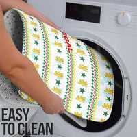 Senegal Christmas Bathroom Set with White-Green-Yellow Design, Golden Lion, and Festive Stars Motif - Wonder Print Shop