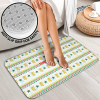 Senegal Christmas Bathroom Set with White-Green-Yellow Design, Golden Lion, and Festive Stars Motif - Wonder Print Shop