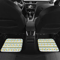 Senegal Christmas Car Mats with White-Green-Yellow Design, Golden Lion, and Festive Stars Motif - Wonder Print Shop