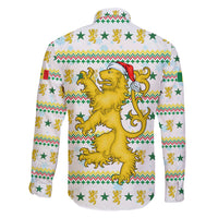 Senegal Christmas Family Matching Short Sleeve Bodycon Dress and Hawaiian Shirt with White-Green-Yellow Design, Golden Lion, and Festive Stars Motif - Wonder Print Shop