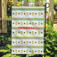 Senegal Christmas Garden Flag with White-Green-Yellow Design, Golden Lion, and Festive Stars Motif - Wonder Print Shop