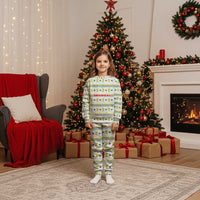 Senegal Christmas Pajama Set with White-Green-Yellow Design, Golden Lion, and Festive Stars Motif - Wonder Print Shop