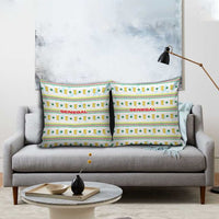 Senegal Christmas Pillow Cover with White-Green-Yellow Design, Golden Lion, and Festive Stars Motif - Wonder Print Shop