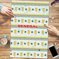 Senegal Christmas Puzzle with White-Green-Yellow Design, Golden Lion, and Festive Stars Motif - Wonder Print Shop