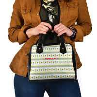 Senegal Christmas Shoulder Handbag with White-Green-Yellow Design, Golden Lion, and Festive Stars Motif - Wonder Print Shop