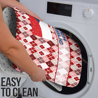 Czech Republic Christmas Bathroom Set with Red-White Checkered Design, Double-Tailed Lion, and Festive Motif - Wonder Print Shop