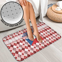 Czech Republic Christmas Bathroom Set with Red-White Checkered Design, Double-Tailed Lion, and Festive Motif - Wonder Print Shop