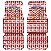 Czech Republic Christmas Car Mats with Red-White Checkered Design, Double-Tailed Lion, and Festive Motif - Wonder Print Shop