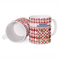 Czech Republic Christmas Ceramic Mug with Red-White Checkered Design, Double-Tailed Lion, and Festive Motif - Wonder Print Shop