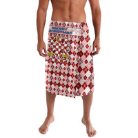 Czech Republic Christmas Lavalava with Red-White Checkered Design, Double-Tailed Lion, and Festive Motif - Wonder Print Shop