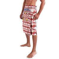Czech Republic Christmas Lavalava with Red-White Checkered Design, Double-Tailed Lion, and Festive Motif - Wonder Print Shop