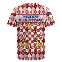 Czech Republic Christmas Rugby Jersey with Red-White Checkered Design, Double-Tailed Lion, and Festive Motif - Wonder Print Shop