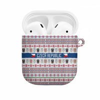 Czech Republic Christmas AirPods Case with Folk Embroidery Design, National Coat of Arms, and Festive Motif - Wonder Print Shop