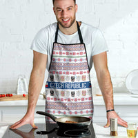 Czech Republic Christmas Apron with Folk Embroidery Design, National Coat of Arms, and Festive Motif - Wonder Print Shop