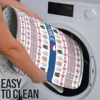 Czech Republic Christmas Bathroom Set with Folk Embroidery Design, National Coat of Arms, and Festive Motif - Wonder Print Shop