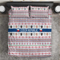 Czech Republic Christmas Bedding Set with Folk Embroidery Design, National Coat of Arms, and Festive Motif - Wonder Print Shop
