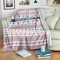 Czech Republic Christmas Blanket with Folk Embroidery Design, National Coat of Arms, and Festive Motif - Wonder Print Shop