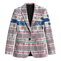 Czech Republic Christmas Blazer with Folk Embroidery Design, National Coat of Arms, and Festive Motif - Wonder Print Shop