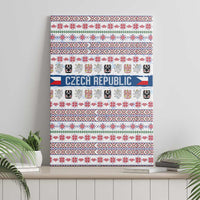 Czech Republic Christmas Canvas Wall Art with Folk Embroidery Design, National Coat of Arms, and Festive Motif - Wonder Print Shop