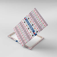 Czech Republic Christmas Canvas Wall Art with Folk Embroidery Design, National Coat of Arms, and Festive Motif - Wonder Print Shop