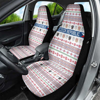 Czech Republic Christmas Car Seat Cover with Folk Embroidery Design, National Coat of Arms, and Festive Motif - Wonder Print Shop