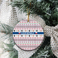 Czech Republic Christmas Ceramic Ornament with Folk Embroidery Design, National Coat of Arms, and Festive Motif - Wonder Print Shop