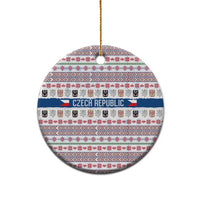 Czech Republic Christmas Ceramic Ornament with Folk Embroidery Design, National Coat of Arms, and Festive Motif - Wonder Print Shop