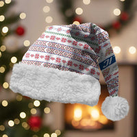 Czech Republic Christmas Santa Hat with Folk Embroidery Design, National Coat of Arms, and Festive Motif - Wonder Print Shop