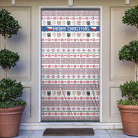 Czech Republic Christmas Door Cover with Folk Embroidery Design, National Coat of Arms, and Festive Motif - Wonder Print Shop