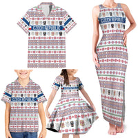 Czech Republic Christmas Family Matching Tank Maxi Dress and Hawaiian Shirt with Folk Embroidery Design, National Coat of Arms, and Festive Motif - Wonder Print Shop