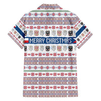 Czech Republic Christmas Family Matching Tank Maxi Dress and Hawaiian Shirt with Folk Embroidery Design, National Coat of Arms, and Festive Motif - Wonder Print Shop