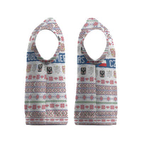 Czech Republic Christmas Knitted V-Neck Vest with Folk Embroidery Design, National Coat of Arms, and Festive Motif - Wonder Print Shop