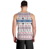 Czech Republic Christmas Men Tank Top with Folk Embroidery Design, National Coat of Arms, and Festive Motif - Wonder Print Shop