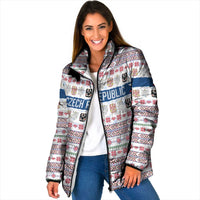 Czech Republic Christmas Padded Jacket with Folk Embroidery Design, National Coat of Arms, and Festive Motif - Wonder Print Shop