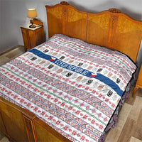 Czech Republic Christmas Quilt with Folk Embroidery Design, National Coat of Arms, and Festive Motif - Wonder Print Shop
