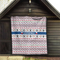 Czech Republic Christmas Quilt with Folk Embroidery Design, National Coat of Arms, and Festive Motif - Wonder Print Shop