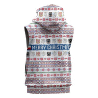 Czech Republic Christmas Sleeveless Zip Hoodie with Folk Embroidery Design, National Coat of Arms, and Festive Motif - Wonder Print Shop