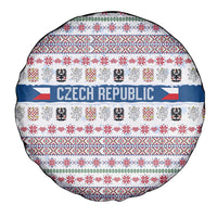 Czech Republic Christmas Spare Tire Cover with Folk Embroidery Design, National Coat of Arms, and Festive Motif - Wonder Print Shop