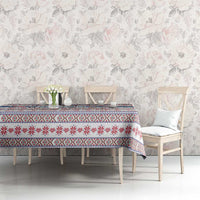 Czech Republic Christmas Tablecloth with Folk Embroidery Design, National Coat of Arms, and Festive Motif - Wonder Print Shop