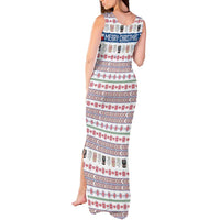 Czech Republic Christmas Tank Maxi Dress with Folk Embroidery Design, National Coat of Arms, and Festive Motif - Wonder Print Shop